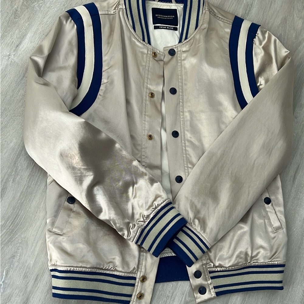 Scotch & Soda Silver and Blue and Varsity Jacket